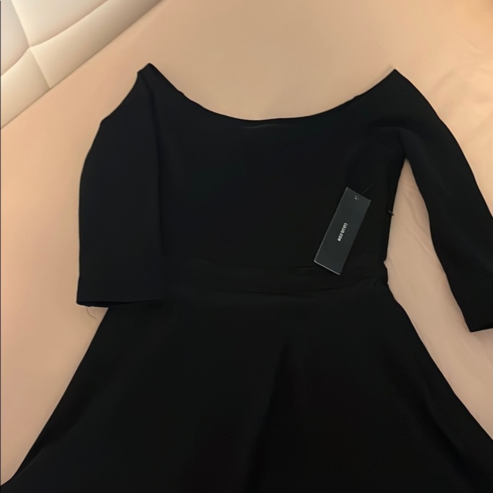 Lulus Mesh Waist Mini A Line Dress